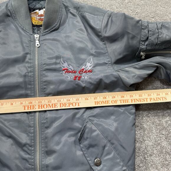 Genuine Harley Davidson Twin Cam 88 Nylon Bomber Jacket Quilt Lined Unisex Sz XS - Picture 7 of 16